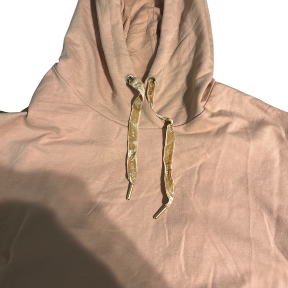 Avec Les Filles Pink Open Back Sweatshirt with Velvet Tie – Women’s Size XL - Picture 4 of 5